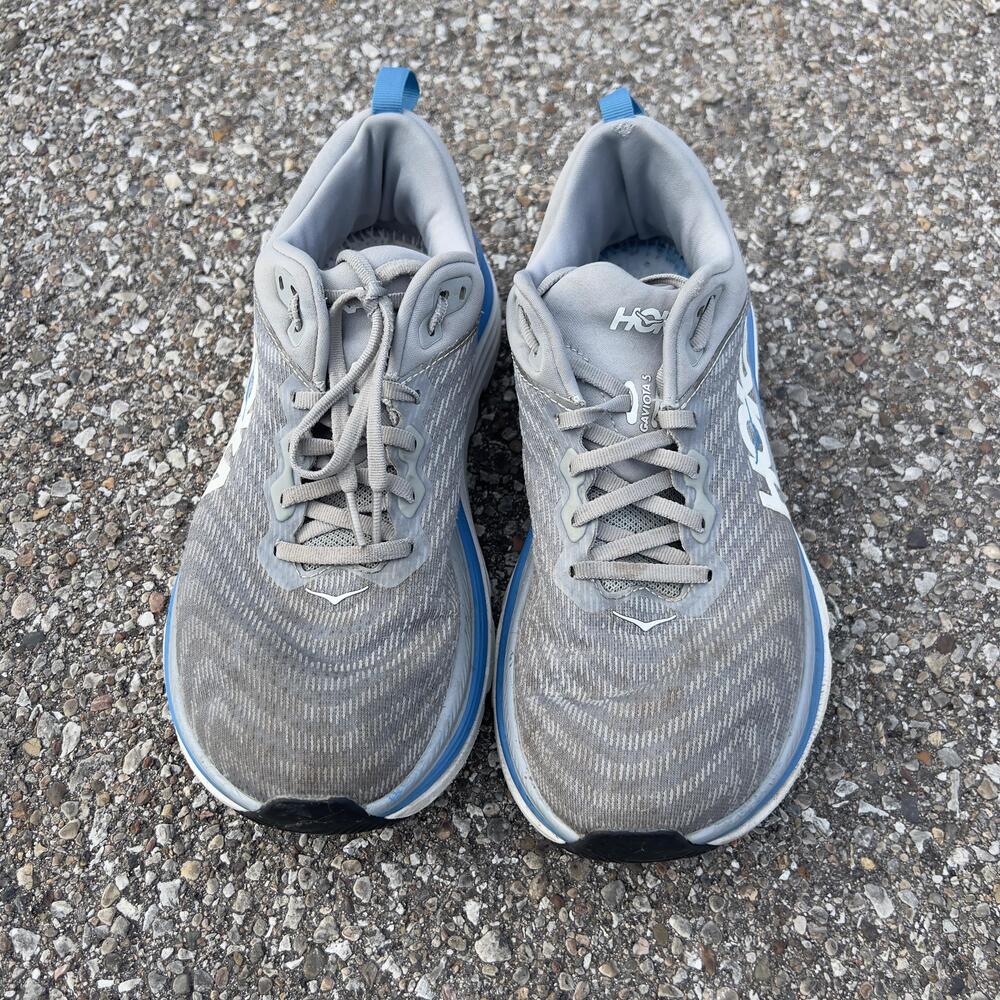 Hoka One One Gaviota 5 Shoes Mens Size 9 Gray Blue Cushioned Running Sneakers